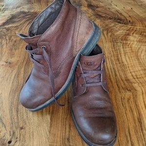 Ugg Brown Leather Lace Boots